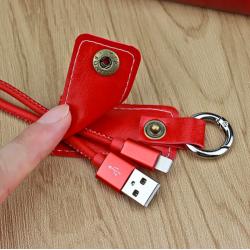 Leather Keychain USB Cable