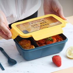 Double Layer Leakproof Lunch Box with Window (2 compartment wheat straw plastic)