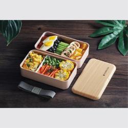 Two Tier Wooden Lid Lunch Box