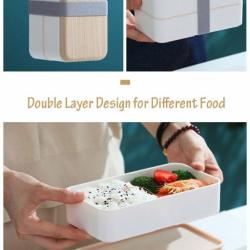 Two Tier Wooden Lid Lunch Box