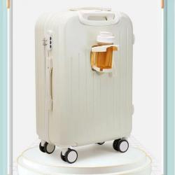 Multi-Functional 24 Inches Suitcase with Phone Charger Cup Holder