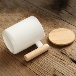 Ceramic Mug with Wooden Lid