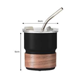 STAINLESS STEEL TUMBLER WITH WOODEN HOLDER