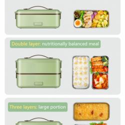 Single or Double Layer Smart Portable Electric Heating Insulation Thermal Lunch Box