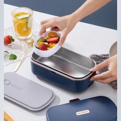 Electric Stainless Steel Lunch Box Convenient 2-in-1 Heating