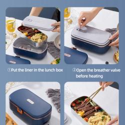Electric Stainless Steel Lunch Box Convenient 2-in-1 Heating