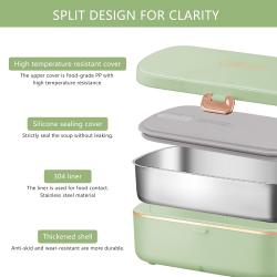 Electric Stainless Steel Lunch Box Convenient 2-in-1 Heating