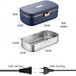 Electric Stainless Steel Lunch Box Convenient 2-in-1 Heating
