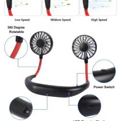 Mini USB Portable Fan Neck Fan Neckband