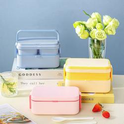 Single and Double Layer 3 in 1 Lunch Box Sealed Tableware