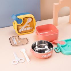 304 stainless steel Children's Warm Portable Tableware Set