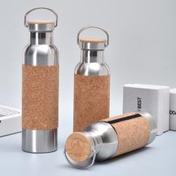 Cork Cover Thermos Bottle 304 Stainless Steel