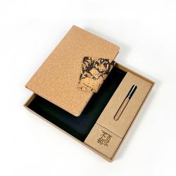 Cross-Border Coffee Grounds Cork Buckle A5 Business Gift Notepad Set