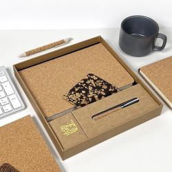 Cross-Border Coffee Grounds Cork Buckle A5 Business Gift Notepad Set