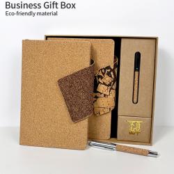 Cross-Border Coffee Grounds Cork Buckle A5 Business Gift Notepad Set