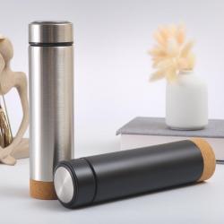 500ml Cork Vacuum Flask Stainless Steel Travel Insulated Cork Bottom Base