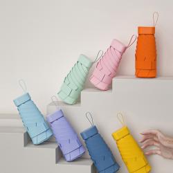 Mini Compact Pocket Umbrella 6 Fold with Pouch or Bag