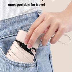 Mini Compact Pocket Umbrella 6 Fold with Pouch or Bag