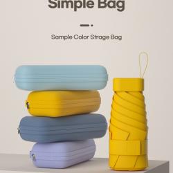 Mini Compact Pocket Umbrella 6 Fold with Pouch or Bag