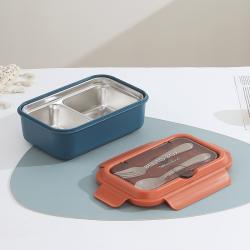 Stainless Steel 304 Compartment Lunch Box with Fork and Spoon