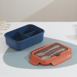Stainless Steel 304 Compartment Lunch Box with Fork and Spoon