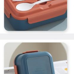 Stainless Steel 304 Compartment Lunch Box with Fork and Spoon