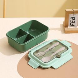 Stainless Steel 304 Compartment Lunch Box with Fork and Spoon