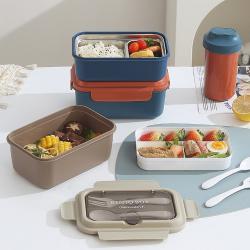 Stainless Steel 304 Compartment Lunch Box with Fork and Spoon