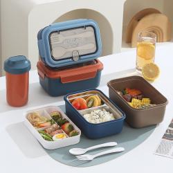Stainless Steel 304 Compartment Lunch Box with Fork and Spoon