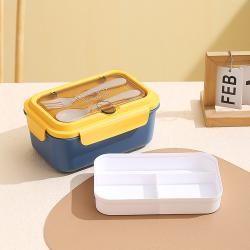 Stainless Steel 304 Compartment Lunch Box with Fork and Spoon