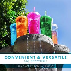 Multi-Colored Collision Tumbler With Straw Reusable Transparent Double-layer Water Bottle