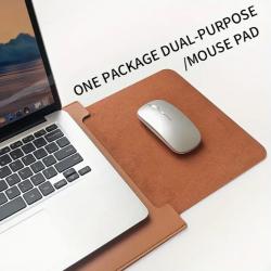 Waterproof Slim PU Leather Laptop Sleeve Case with Adjustable Stand