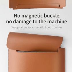 Waterproof Slim PU Leather Laptop Sleeve Case with Adjustable Stand