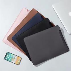 Waterproof Slim PU Leather Laptop Sleeve Case with Adjustable Stand