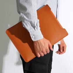 Waterproof Slim PU Leather Laptop Sleeve Case with Adjustable Stand