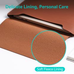 Waterproof Slim PU Leather Laptop Sleeve Case with Adjustable Stand