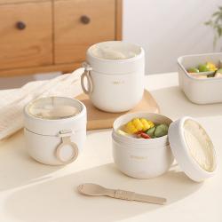 304 Stainless Steel Mini Lunch Potable Soup with Lid and Spoon