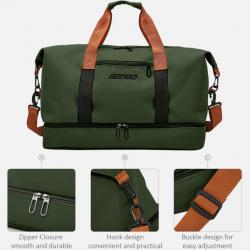 Travel Duffel Bag with Wet Pocket Shoe Compartment