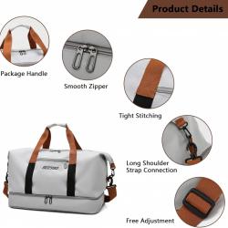 Travel Duffel Bag with Wet Pocket Shoe Compartment