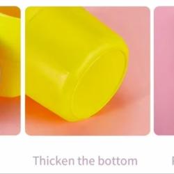 380ml Children Leak Proof Fall Resistance Silicone Cup Water Bottle Food Grade With Straw