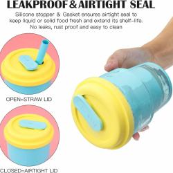 380ml Children Leak Proof Fall Resistance Silicone Cup Water Bottle Food Grade With Straw