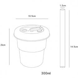 380ml Children Leak Proof Fall Resistance Silicone Cup Water Bottle Food Grade With Straw