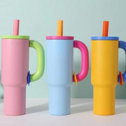 550ML Stainless Steel Insulation Cup Double Layer Vacuum Straw Handle