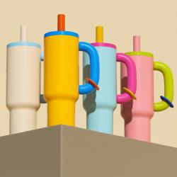 550ML Stainless Steel Insulation Cup Double Layer Vacuum Straw Handle