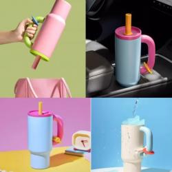 550ML Stainless Steel Insulation Cup Double Layer Vacuum Straw Handle