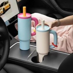 550ML Stainless Steel Insulation Cup Double Layer Vacuum Straw Handle