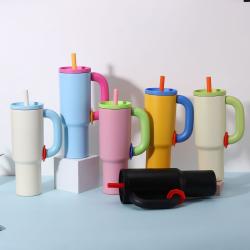 550ML Stainless Steel Insulation Cup Double Layer Vacuum Straw Handle