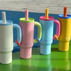 550ML Stainless Steel Insulation Cup Double Layer Vacuum Straw Handle