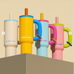 550ML Stainless Steel Insulation Cup Double Layer Vacuum Straw Handle