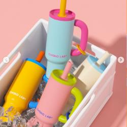 550ML Stainless Steel Insulation Cup Double Layer Vacuum Straw Handle